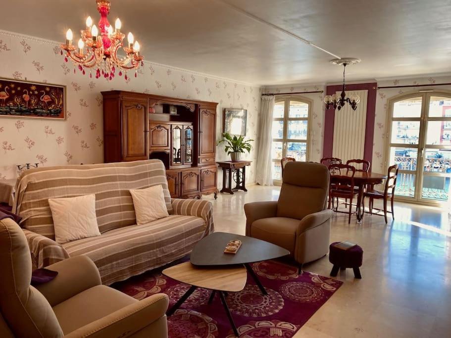 "Georgio" Grand Appartement Traversant Avec Vue Canal Et Parking Sete Luaran gambar